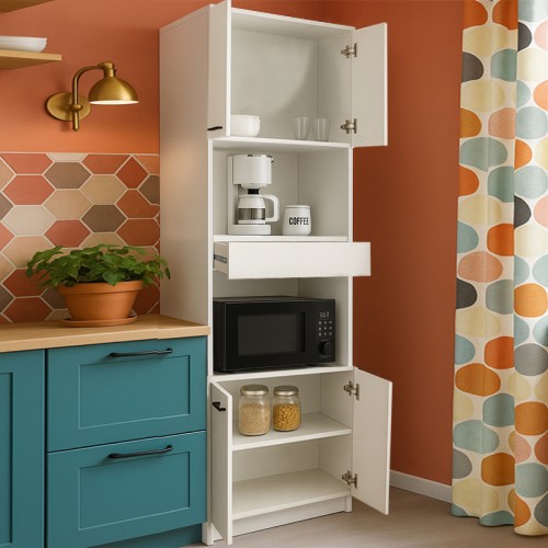 Ντουλάπι κουζίνας - μπάνιου Alvento χρώμα λευκό 60x42x180εκ. Ντουλάπι κουζίνας - μπάνιου Alvento χρώμα λευκό 60x42x180εκ.