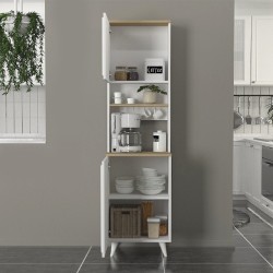 Έπιπλο κουζίνας Potter 1 χρώμα λευκό - rota oak 53,4x39,6x196,1εκ.