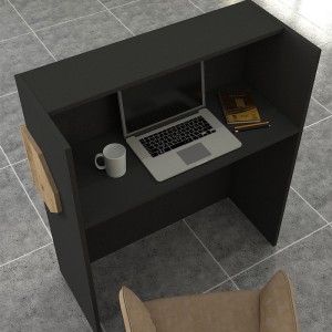 Γραφείο υποδοχής - reception Aloha με LED χρώμα ανθρακί - sepet oak 95,5x40x110,3εκ.