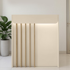 Γραφείο υποδοχής - reception Karibu με LED χρώμα sandstone - sepet oak 90x40x100εκ.