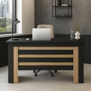 Γραφείο εργασίας Epito χρώμα ανθρακί - sepet oak 140x59,6x76,8εκ.
