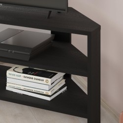 Έπιπλο τηλεόρασης γωνιακό Thales χρώμα black wood 110x36x45εκ.
