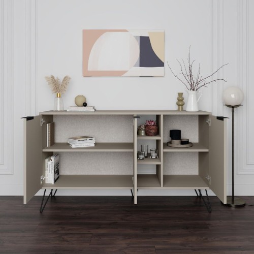 Μπουφές Clara χρώμα sandstone 142x35,6x83εκ.