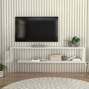 Έπιπλο τηλεόρασης επιτοίχιο Regnar χρώμα λευκό 168,6x25x31,8εκ.