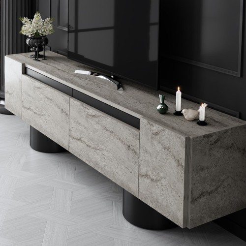 Έπιπλο τηλεόρασης Haven χρώμα travertine 180x30x50εκ.