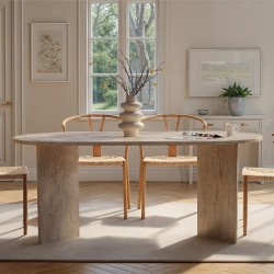 Τραπέζι Sablin χρώμα travertine 180x89,5x75εκ.