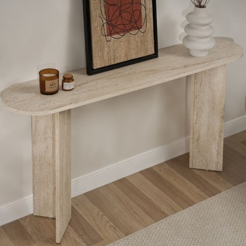 Κονσόλα Sira χρώμα travertine 150x35x75εκ.