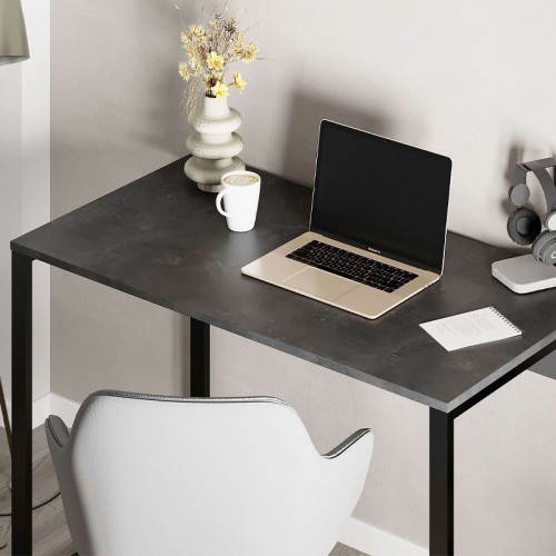 Γραφείο εργασίας Inna χρώμα γκρι ρετρό - silky black 100x60x75εκ.
