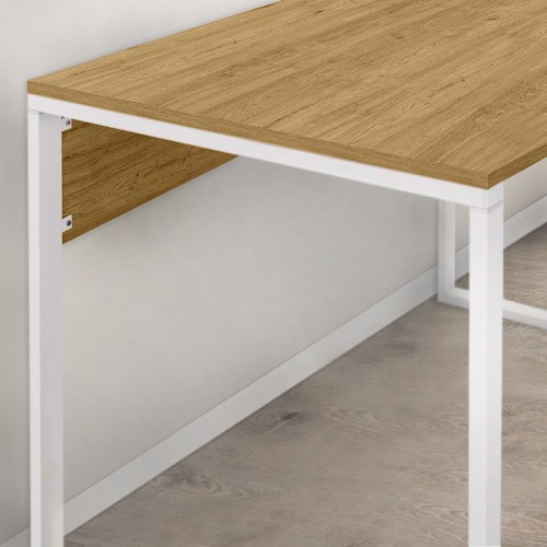 Γραφείο εργασίας Inna χρώμα sapphire oak - λευκό 100x60x75εκ.