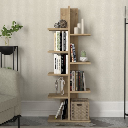 Βιβλιοθήκη Tree χρώμα sapphire oak 45x21,4x121,8εκ.