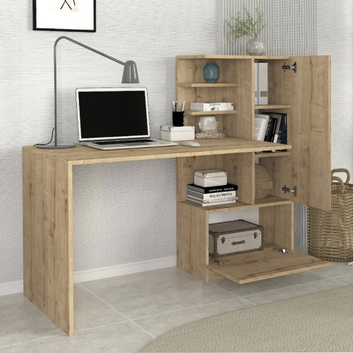 Γραφείο εργασίας Merino χρώμα sapphire oak 149,5x61,8x120εκ.