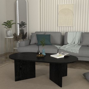 Τραπεζάκι σαλονιού Cortado χρώμα sencron black 120x60x39,6εκ.