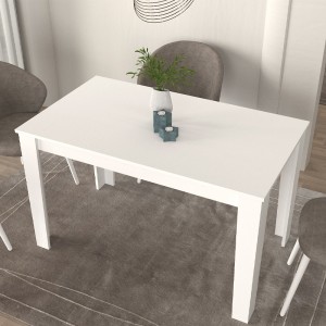 Τραπέζι Darlen χρώμα λευκό 125x72x74εκ.