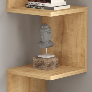 Ραφιέρα τοίχου γωνιακή Zikzak χρώμα sapphire oak 25x25x105,4εκ.