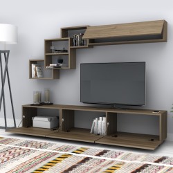 Σύνθεση τηλεόρασης Free χρώμα καρυδί 210x35x38εκ.