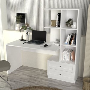 Γραφείο εργασίας Mantra χρώμα λευκό 150x60x152εκ.