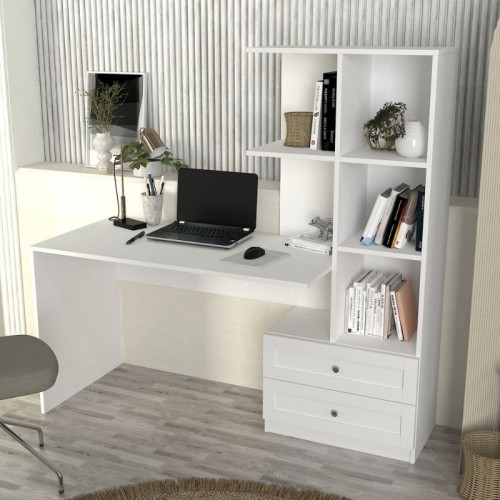 Γραφείο εργασίας Mantra χρώμα λευκό 150x60x152εκ.