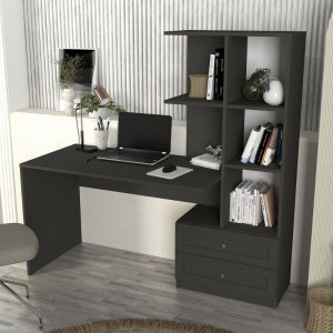 Γραφείο εργασίας Mantra χρώμα ανθρακί 150x60x152εκ.