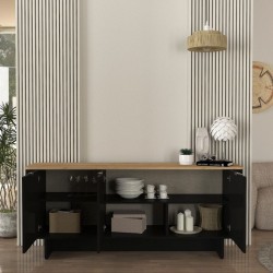 Μπουφές Bohema χρώμα μαύρο - sepet oak 180x47x76,6εκ.