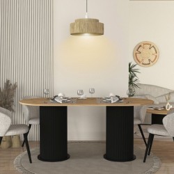Τραπέζι Bohema χρώμα μαύρο - sepet oak 180x90x77,7εκ.