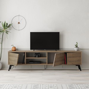Έπιπλο τηλεόρασης Fiona χρώμα ανοιχτό καρυδί 180x35,6x48εκ.