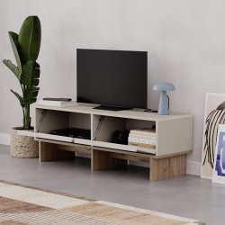 Έπιπλο τηλεόρασης Yuki χρώμα sandstone - sepet oak 118x35x40,6εκ.