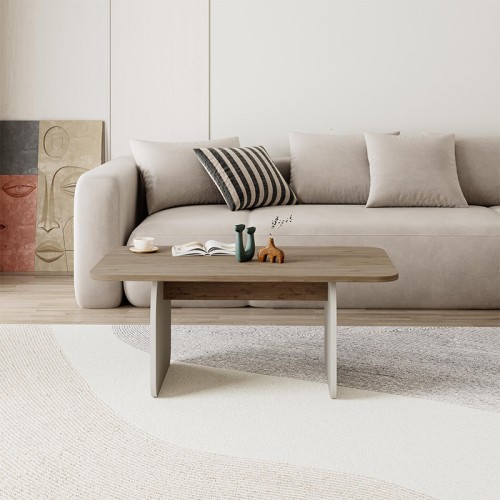 Τραπεζάκι σαλονιού Pietra χρώμα sepet oak - sandstone 100x60x41,8εκ.