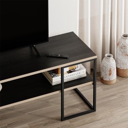 Έπιπλο τηλεόρασης Friday χρώμα black wood 140x37x45εκ.