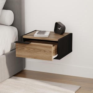 Κομοδίνο επιτοίχιο Eco χρώμα black wood - καρυδί Ud 40x33x18,5εκ.