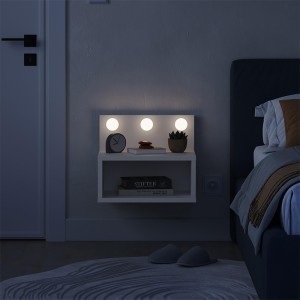 Κομοδίνο επιτοίχιο Treo με LED χρώμα λευκό 40x30x33,8εκ.