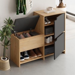 Παπουτσοθήκη Haven χρώμα sapphire oak - ανθρακί 101x35x80,4εκ.