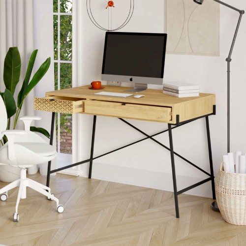 Γραφείο εργασίας Naive χρώμα sapphire oak 113,4x60x77,5εκ.