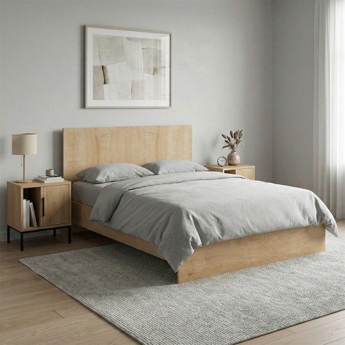 Κρεβάτι Troy χρώμα φυσικό οξιάς 140x190εκ.