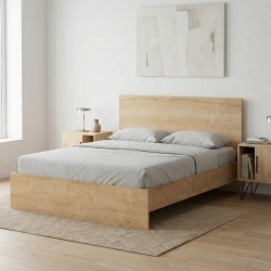 Κρεβάτι Troy χρώμα φυσικό οξιάς 150x200εκ.