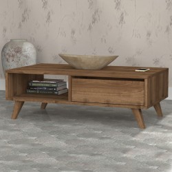 Τραπεζάκι σαλονιού Aster χρώμα καρυδί 120x56x40εκ.