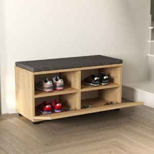 Παπουτσοθήκη Twain 8 ζευγών χρώμα sapphire oak 80x35x42εκ.