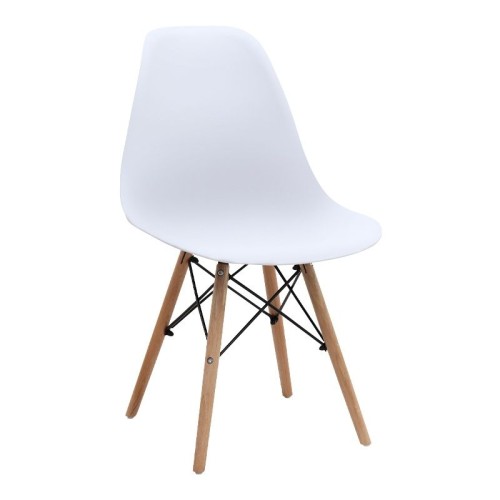 Σετ τραπεζαρία 5τμχ Allos - Nova χρώμα sapphire oak - λευκό 75x75x77εκ.