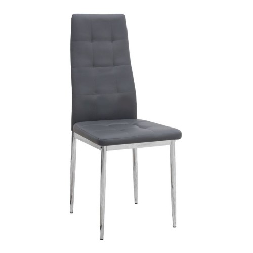 Σετ τραπεζαρία 5τμχ Allos - Rosa χρώμα sapphire oak - γκρι/χρωμίου πόδι 75x75x77εκ.