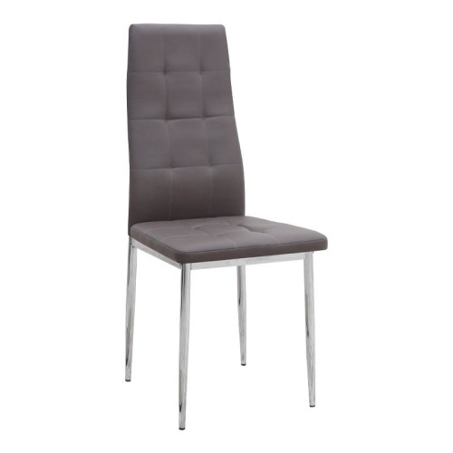 Σετ τραπεζαρία 5τμχ Allos - Rosa χρώμα sapphire oak - καφέ/χρωμίου πόδι 75x75x77εκ.