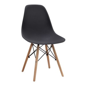 Σετ τραπεζαρία 5τμχ Darlen - Nova χρώμα sapphire oak - μαύρο 125x72x74εκ.