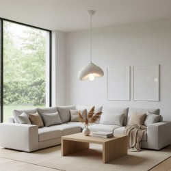 Φωτιστικό οροφής Luna E27 fiberglass μονόφωτο χρώμα λευκό 30x21x120εκ.