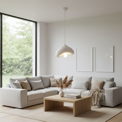 Φωτιστικό οροφής Luna E27 fiberglass μονόφωτο χρώμα λευκό 30x21x120εκ.