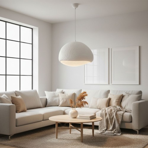 Φωτιστικό οροφής Loval E27 fiberglass μονόφωτο χρώμα λευκό 50x44x120εκ.