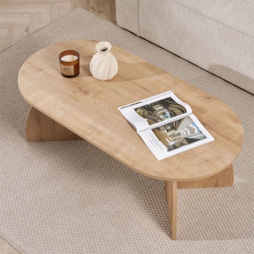 Τραπεζάκι σαλονιού Melina χρώμα sapphire oak 120x60x40εκ.