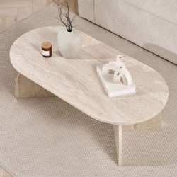Τραπεζάκι σαλονιού Melina χρώμα travertine 120x60x40εκ.