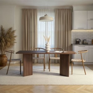 Τραπέζι Linza χρώμα καρυδί 180x90x75εκ.