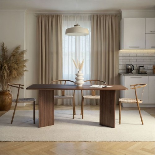 Τραπέζι Linza χρώμα καρυδί 180x90x75εκ.