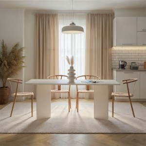Τραπέζι Linza χρώμα λευκό 180x90x75εκ.