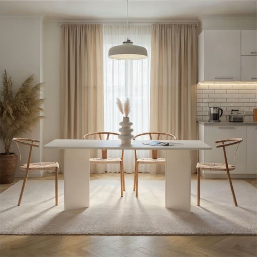 Τραπέζι Linza χρώμα λευκό 180x90x75εκ.