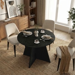 Τραπέζι Tailor χρώμα sencron black Ø100x75,7εκ.